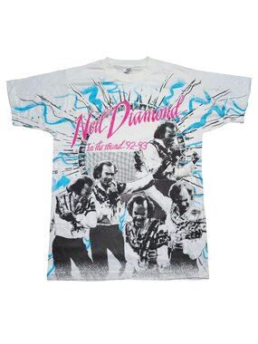 Vintage Neil Diamond In The Round 92-93 Tour T-Shirt Large All Over Graphics